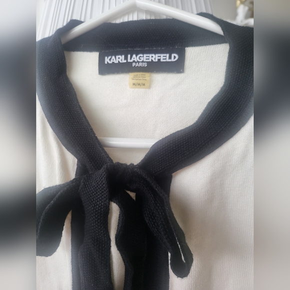Karl Lagerfeld Cream Jacket with Black Trim - Picture 2 of 2